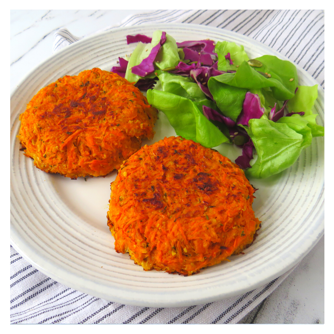 Hamburguesas de calabaza, zanahoria y avena