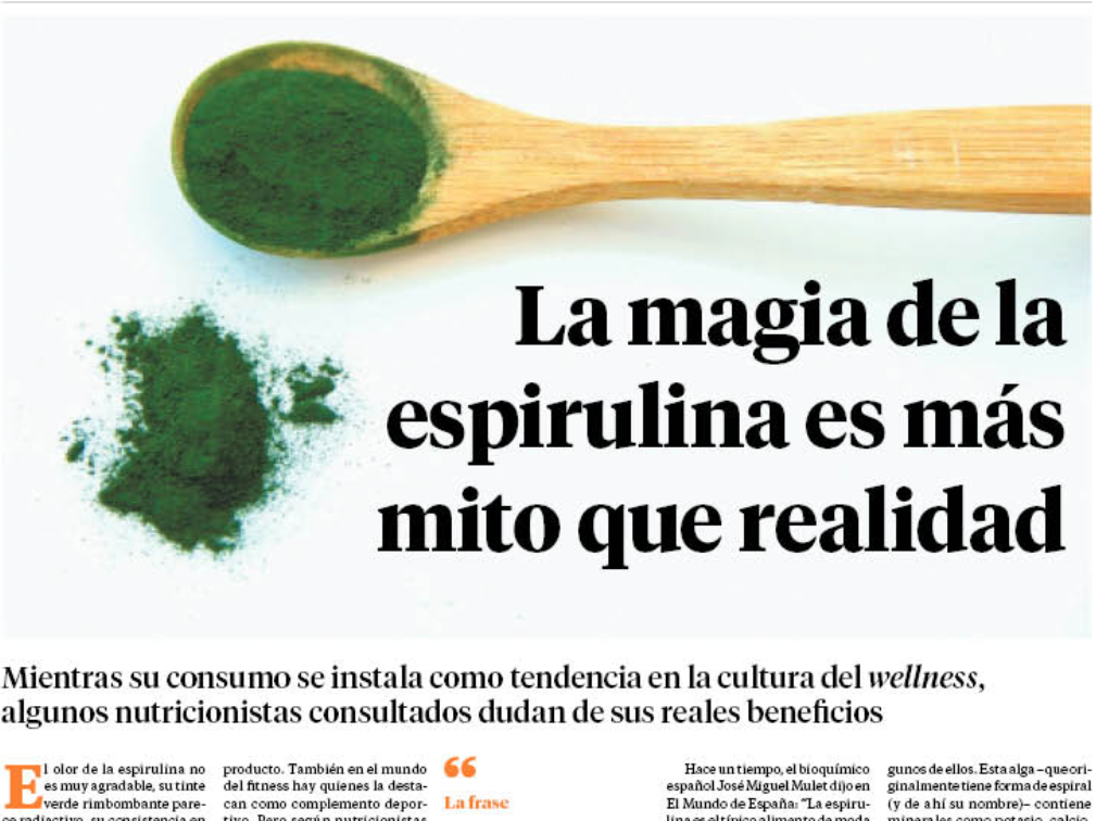 La magia de la espirulina es más mito que realidad